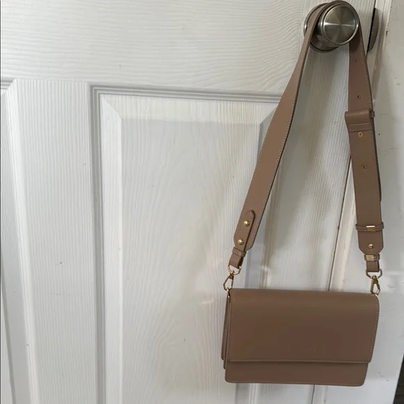 Trina Turk Tan Crossbody Bag with Modern Silhouette